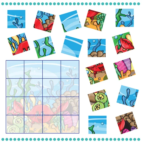 Jigsaw Puzzle juego para niños — Vector de stock