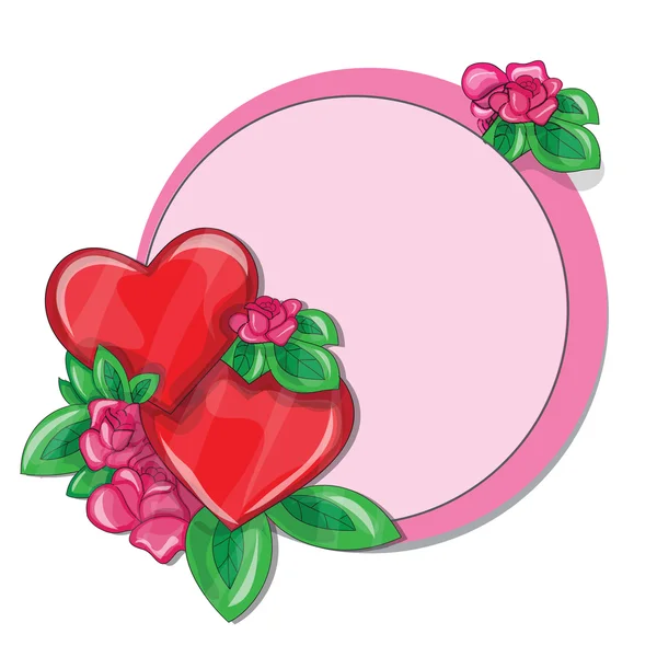 Tarjeta de felicitación de San Valentín con corazones — Vector de stock
