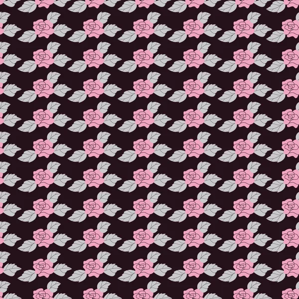 Patrón floral con rosas sobre fondo claro — Vector de stock