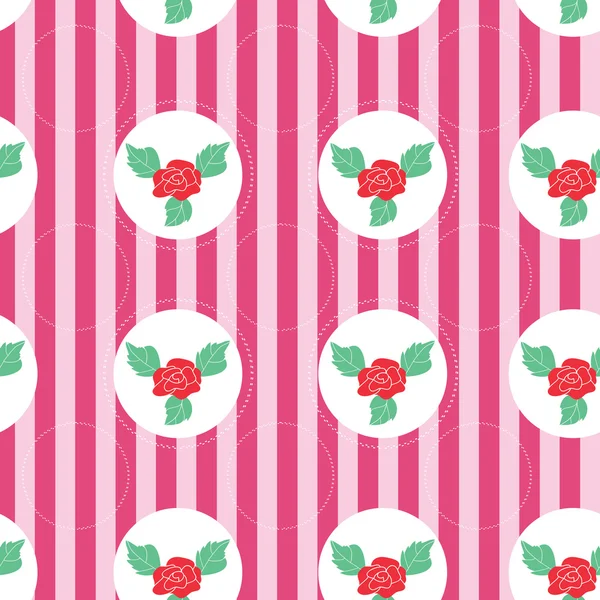 Patrón floral con rosas sobre fondo claro — Vector de stock