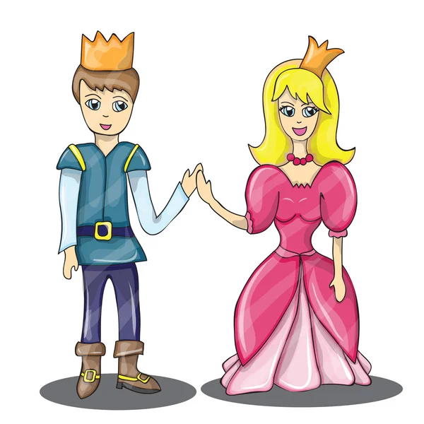 Prince and Princess in love — Stock Vector