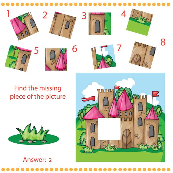 Find missing piece - Puzzle game for Children — Stock Vector