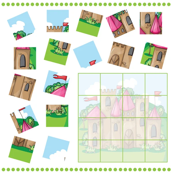 Jigsaw Puzzle game for Children — Stock Vector