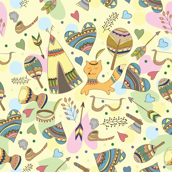 Vecteur motif de doodle indien — Image vectorielle