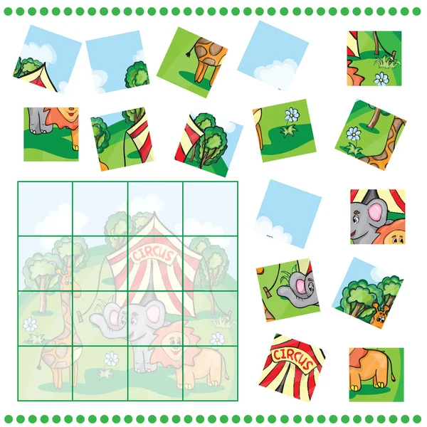 Puzzle-Spiel für Kinder — Stockvektor