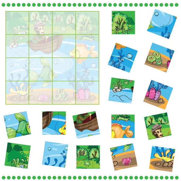 Jigsaw Puzzle game for Children — Stock Vector