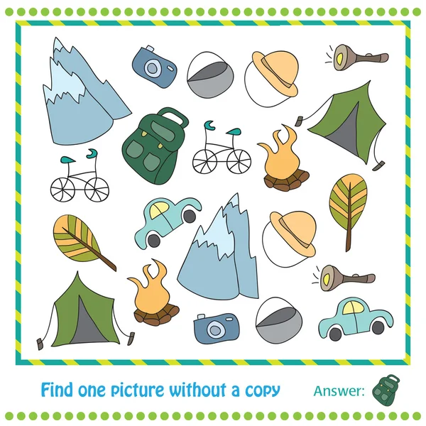 Illustration Lernspiel für Kinder - Bild ohne Kopie finden — Stockvektor