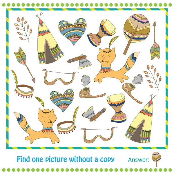 Ilustrace vzdělávací hra pro děti - najít obrázek withuot kopie — Stockový vektor