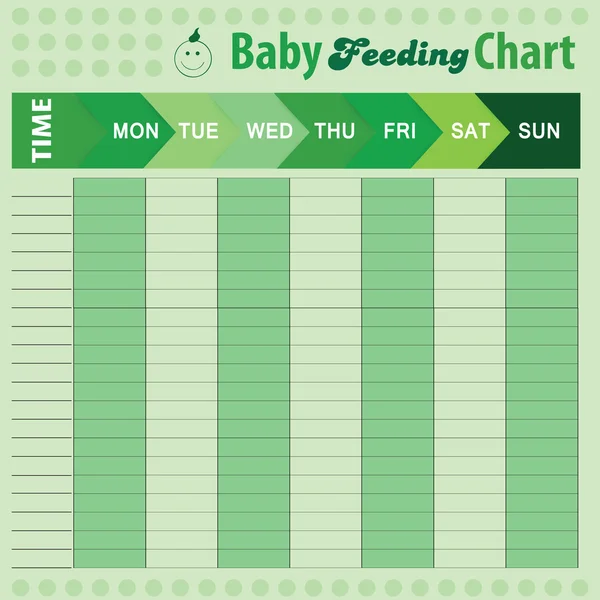 Baby feeding schedule for moms - colorful vector illustration — Stock Vector