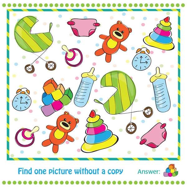 Illustration Educational Game for Children - find picture withuot copy — Stock Vector