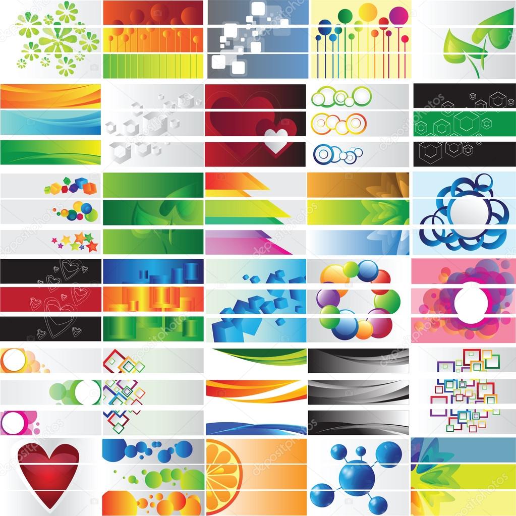 Various 90 colorful banners - vector collection for design