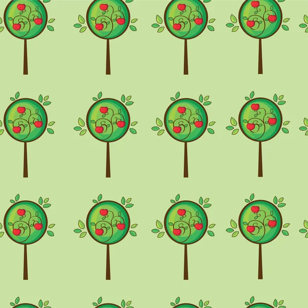 Pommier mignon sans couture — Image vectorielle