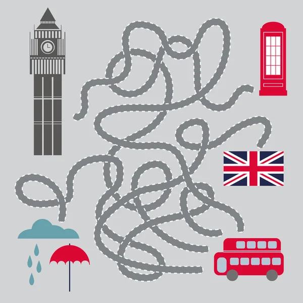 Labirynt z Londynu symbole - ilustracja wektorowa — Wektor stockowy