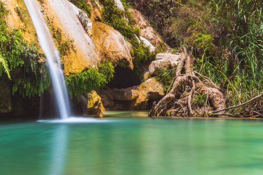 Guerrero Meksika 'daki Doğal Park Mil Cascadas. Orada temiz ve kristalden oluşan göller ve şelaleler var.
