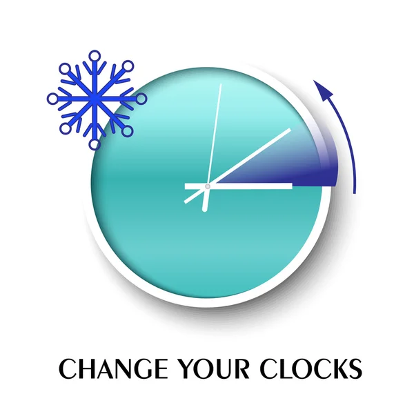 Cambie el mensaje de los relojes para el horario de verano. Ilustración vectorial . — Archivo Imágenes Vectoriales