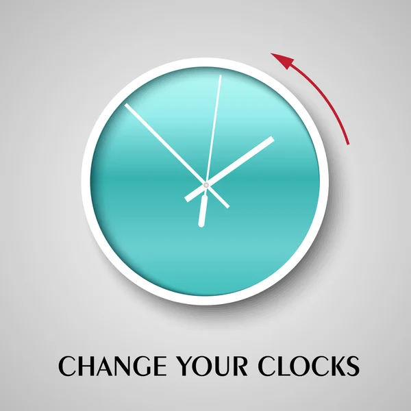 Wijzig uw bericht klokken voor Daylight Saving Time. Vectorillustratie. — Stockvector