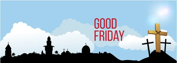 Good Friday background concept with Illustration of Jesus cross. — Stock Vector