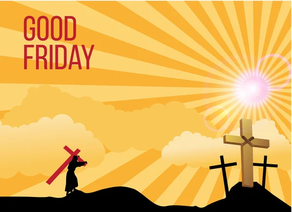 Venerdì Santo concetto di sfondo con Illustrazione della croce di Gesù . — Vettoriale Stock