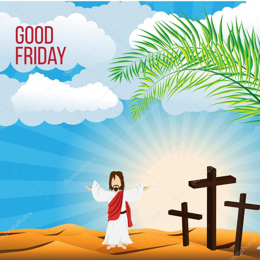 Good Friday background concept Illustration of Jesus Christ with arm wide  open Stock Vector Image by ©tupizza2 #101392338