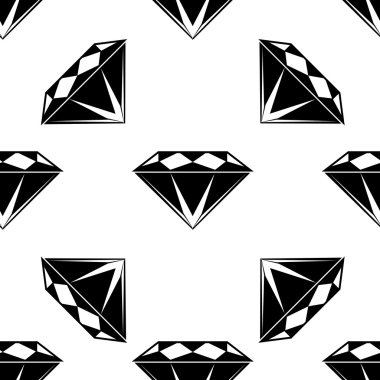 Black and white style diamonds background. Geometric seamless pattern with diamonds. clipart