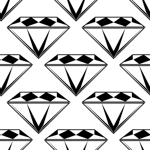 Fond de diamants de style noir et blanc. Modèle géométrique sans couture avec diamants . — Image vectorielle