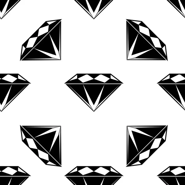 Black and white style diamonds background. Geometric seamless pattern with diamonds. — Stock Vector