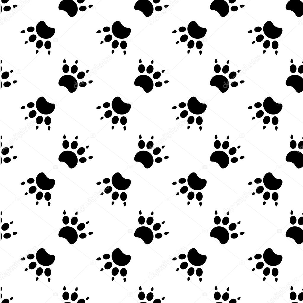 Traces of cat Textile Pattern. Vector seamless.
