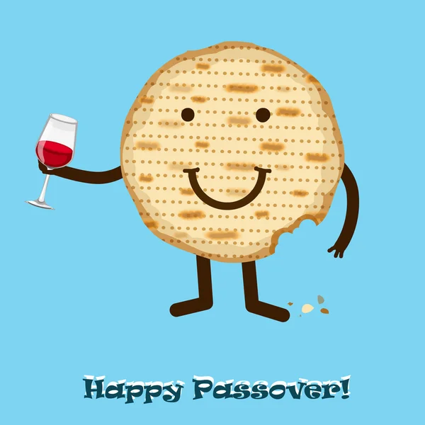 Funny Happy Jewish Passover greeting card. Vector illustration — Stock Vector