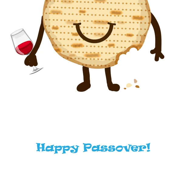 Komik mutlu Yahudi Fısıh Tebrik kartı. Vektör çizim — Stok Vektör
