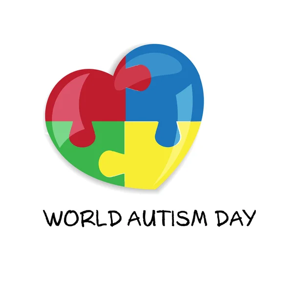 Journée de sensibilisation à l'autisme. Modèle de carte ou d'affiche. Illustration vectorielle — Image vectorielle