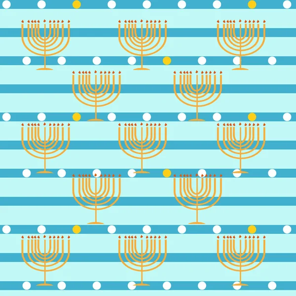 Pattern with Hanukkah symbols. colorful vector illustration — Stock Vector