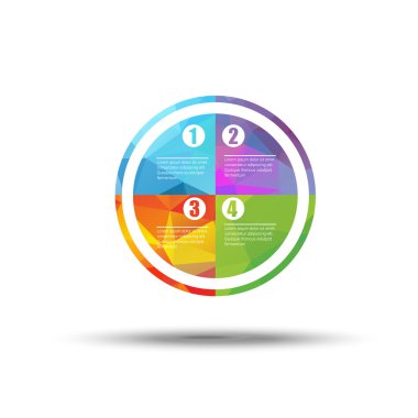 sunumlar için Infographics renkli yuvarlak diyagramı