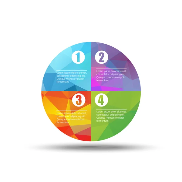 Bunte runde Diagramm-Infografiken für Präsentationen — Stockvektor