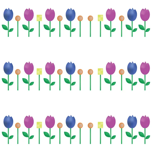 Enfants fond avec tulipe — Image vectorielle