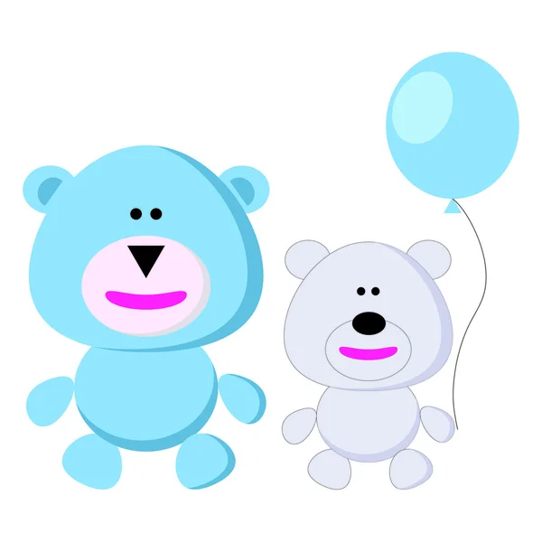 Funny naughty two bears — Stock Vector