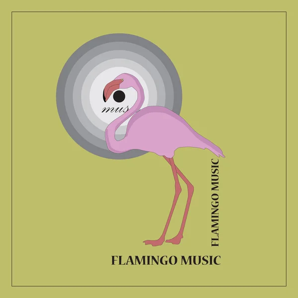 Ροζ φλαμίνγκο στο ρετρό στυλ. φλαμίνγκο για αφίσα διαφήμιση και μουσικής της εταιρείας — Δωρεάν Φωτογραφία