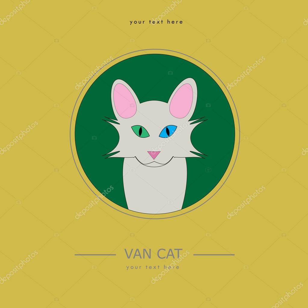 Rare Breed Of Van Cats The Peculiarity Of These Cats Is Colored Eyes Vector Image By C Natalia Kurt Vector Stock