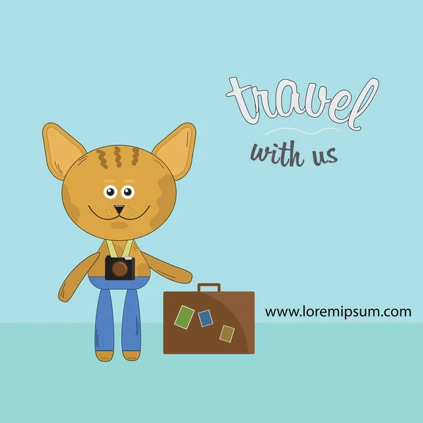Símbolo de gato de dibujos animados para agencias y empresas TRAVEL — Foto de stock gratuita