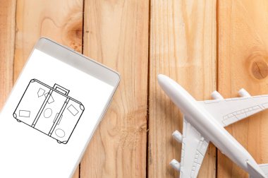 bagaj çizimi ile boş ekran akıllı telefon