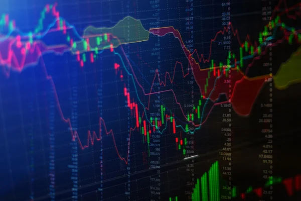 Gráfico gráfico de dados de negociação de investimento no mercado de ações — Fotografia de Stock