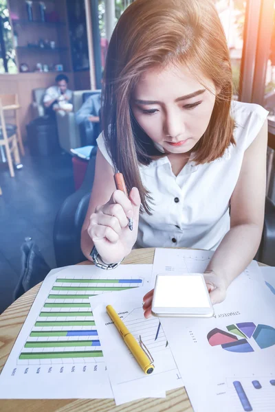 beautiful Asia business woman working