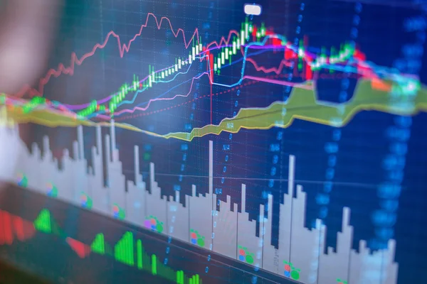 hisse senedi grafik ve çubuk grafik.