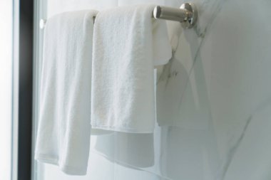 Havlu peçetesi, tuvaletteki paslanmaz çelik askı.