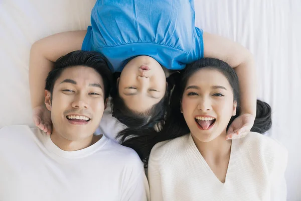 Happy Atractive Mladý Atraktivní Asijské Rodina Portrét Zdravý Harmonie Životě — Stock fotografie