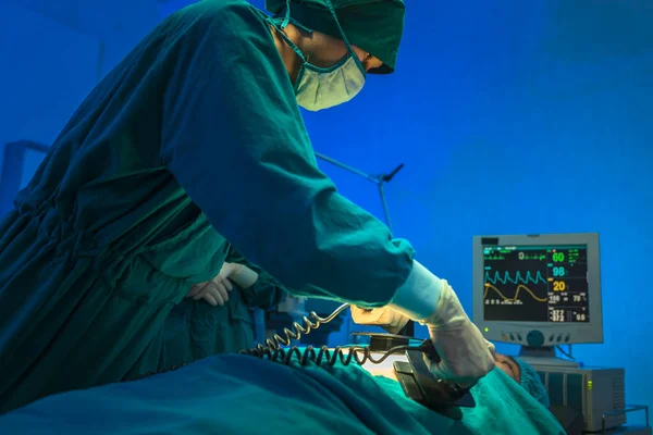 Operációs Szoba Kórház Ázsiai Orvos Csapat Mentési Biztonságos Élet Beteg — Stock Fotó