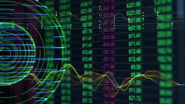 Üzleti technológia ötletek koncepció stock chart és dátum grafikon elemzés elvont háttér — Stock videók