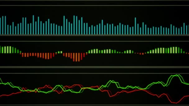 Concetto finanziario aziendale con grafico del mercato azionario monitor schermo indicatore — Video Stock