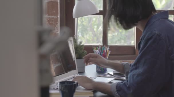 Inteligente Asiático Masculino Arquiteto Trabalhando Com Seu Modelo Arquitetônico Escolhendo — Vídeo de Stock