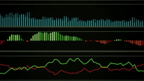 Conceito financeiro de negócios com monitor de tela indicador gráfico de mercado de ações — Vídeo de Stock