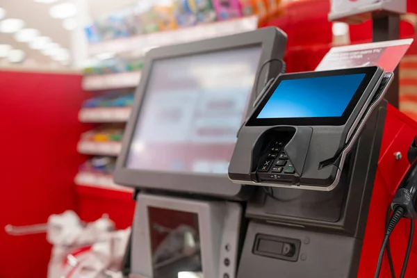 Une Machine Pos Woolworths Supermarket Libre Service Zone Caisse Avec Image En Vente